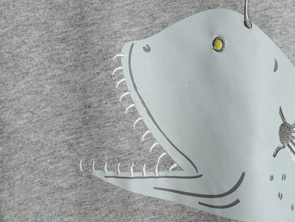 Loewe whale print embroidered short sleeve