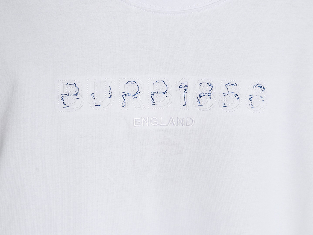Burberry Back Hollow Out Applique War Horse Short Sleeve T-Shirt