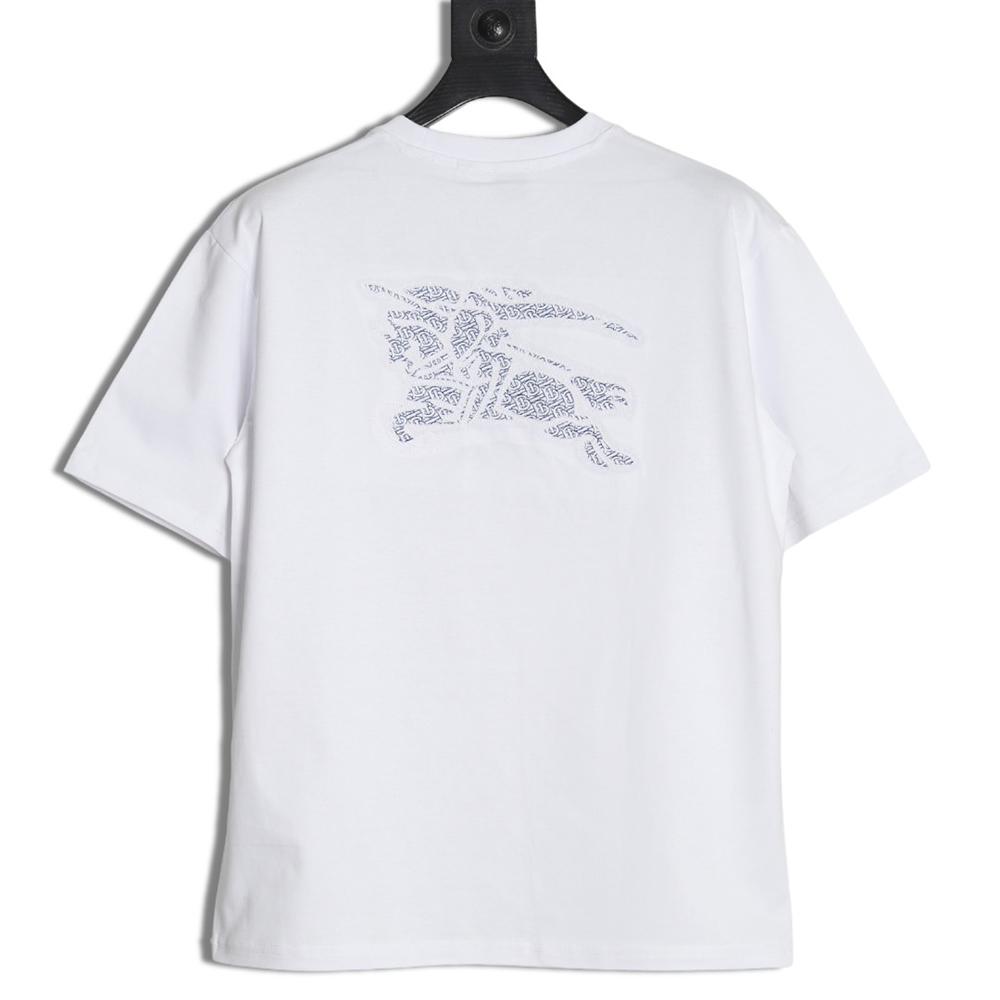 Burberry Back Hollow Out Applique War Horse Short Sleeve T-Shirt
