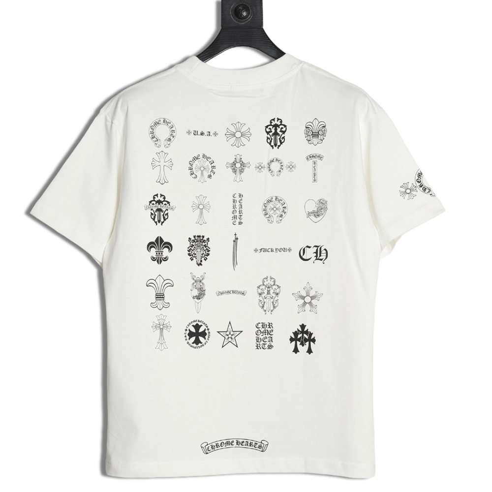 Chrome Hearts Multi-element Pocket Sanskrit Letters Short Sleeve T-shirt