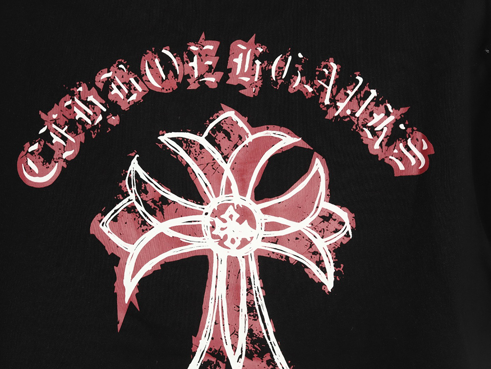 Chrome Hearts mottled cross Sanskrit print short sleeves TSK1