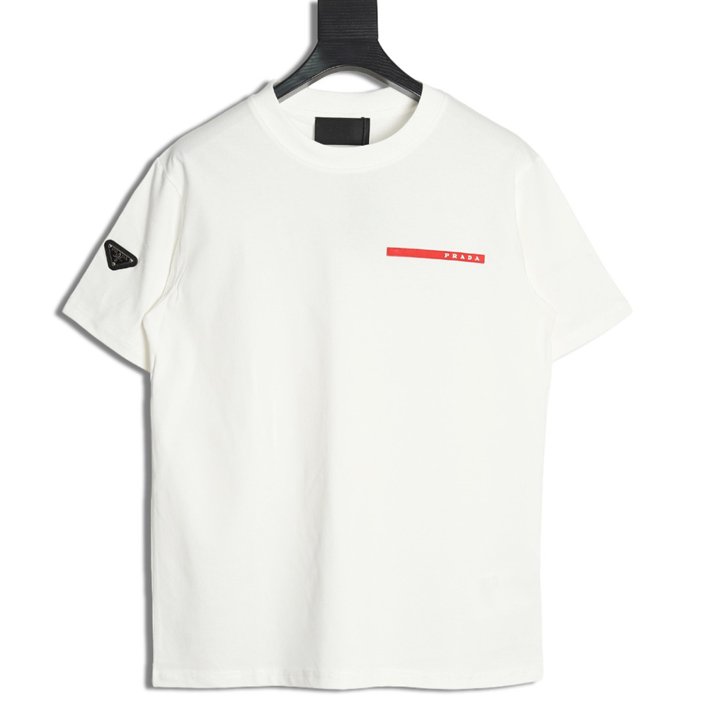 Prada classic red silicone trim short sleeves