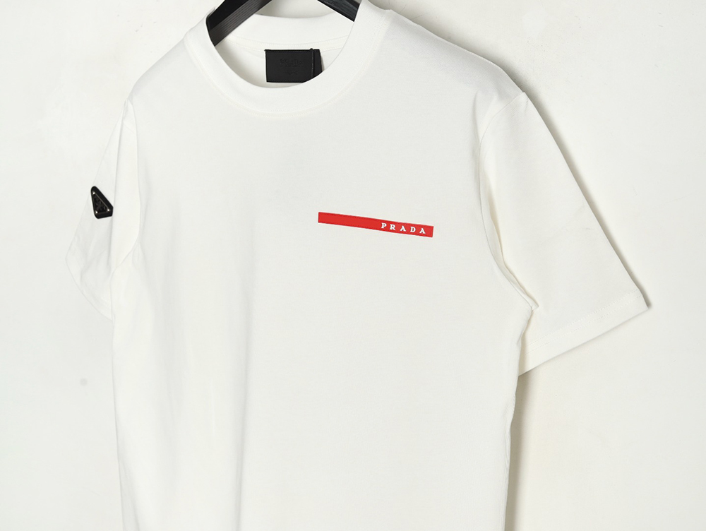 Prada classic red silicone trim short sleeves
