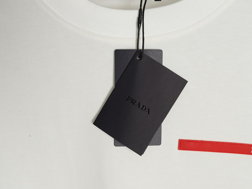 Prada classic red silicone trim short sleeves
