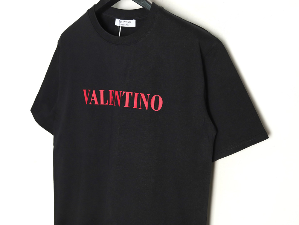Valentino Red Letter Print Short Sleeve T-shirt TSK1