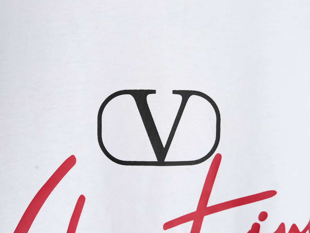 Valentino V logo red signature print short sleeve T-shirt