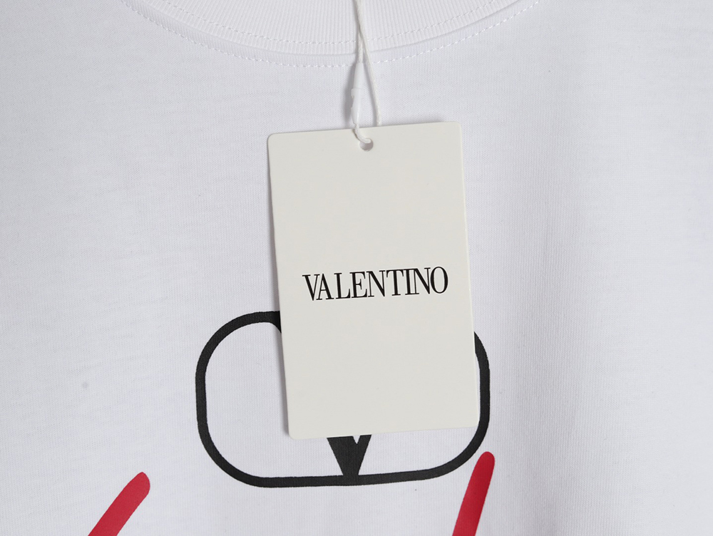 Valentino V logo red signature print short sleeve T-shirt