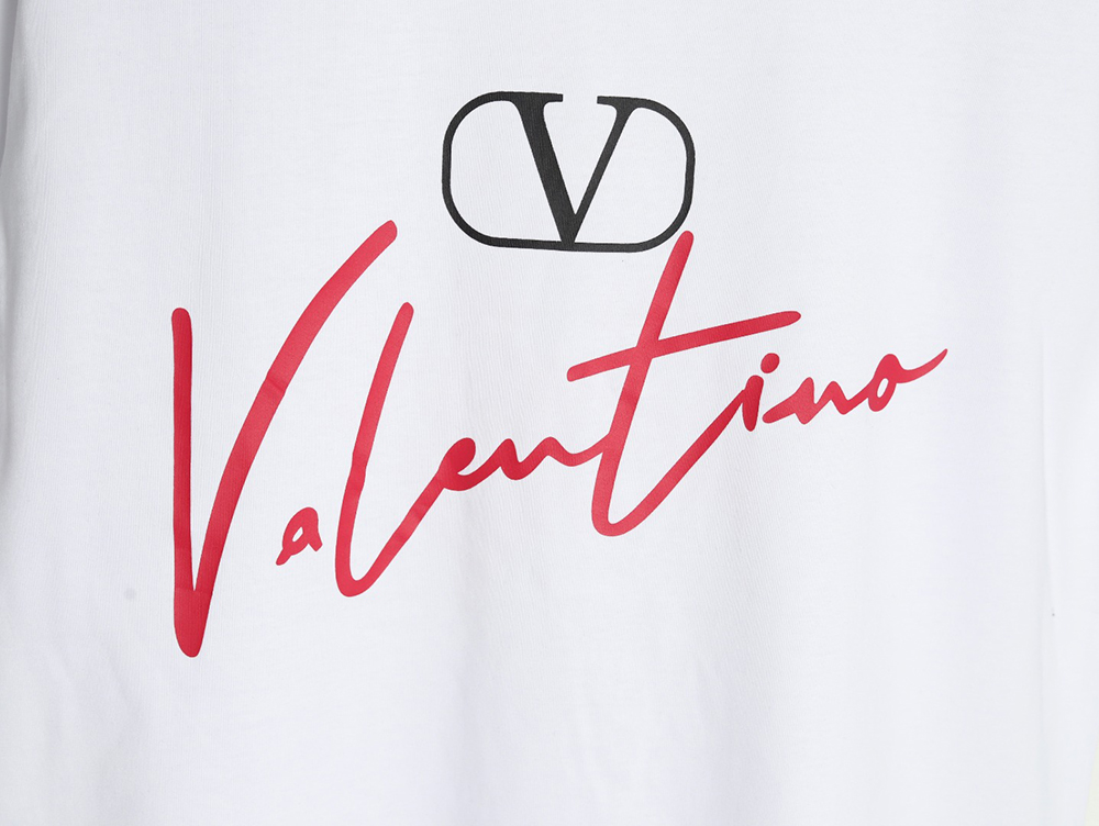 Valentino V logo red signature print short sleeve T-shirt