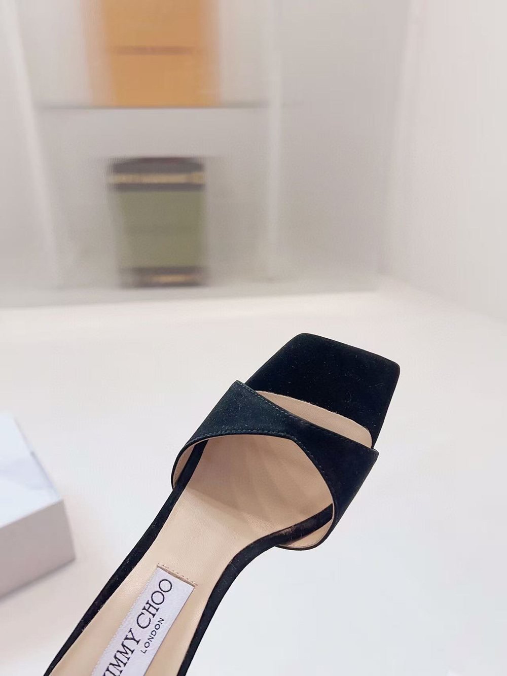 JIMMY CHOO Black Saeda 100 Heeled Sandals H:10cm