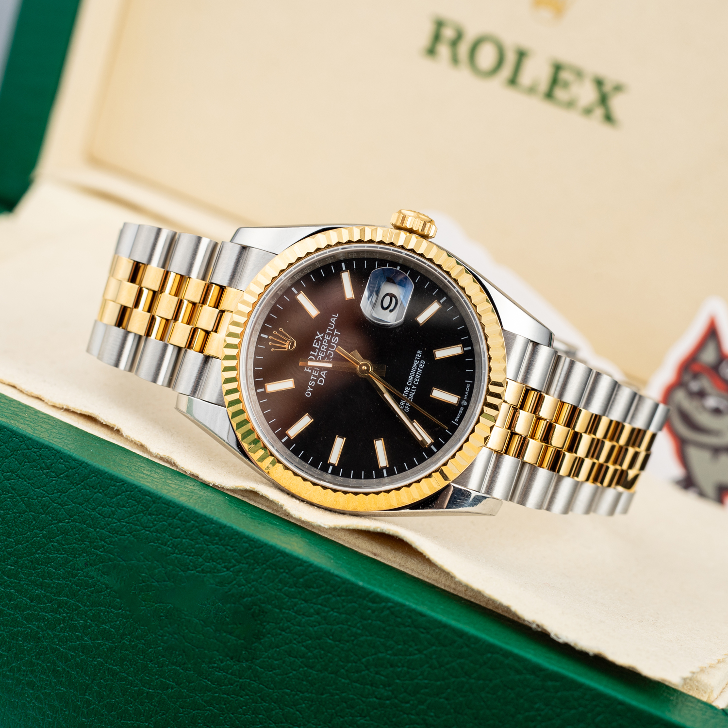 Rolex - Datejust 126233 36MM Jub 904L Black/Stk YG/SS Wrapped GMF A2836