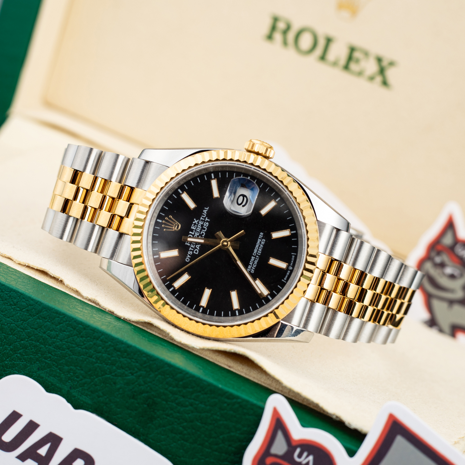 Rolex - Datejust 126233 36MM Jub 904L Black/Stk YG/SS Wrapped GMF A2836