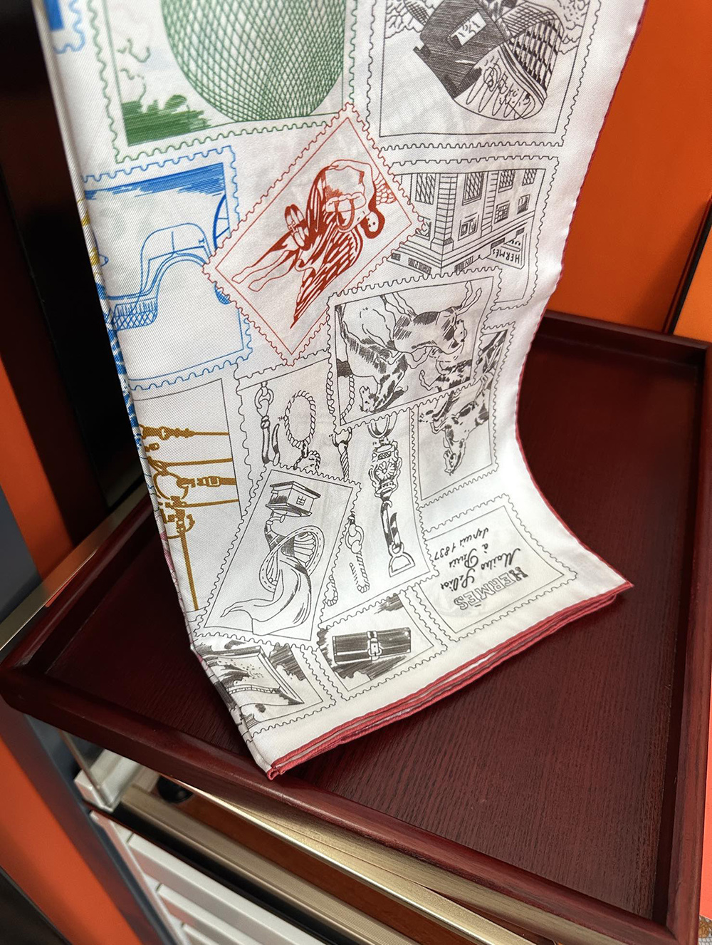 Hermes Scarf Stamp Carre 90 Le Philateliste du Faubourg 90*90cm