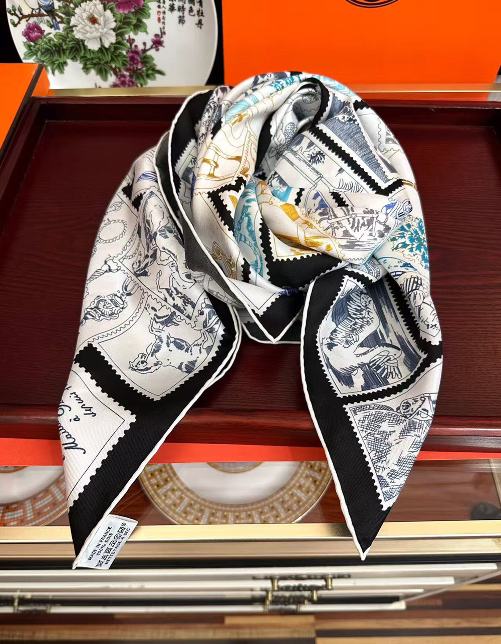 Hermes Scarf Stamp Carre 90 Le Philateliste du Faubourg 90*90cm