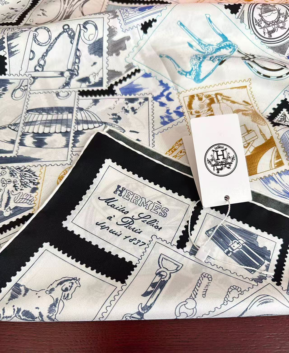 Hermes Scarf Stamp Carre 90 Le Philateliste du Faubourg 90*90cm