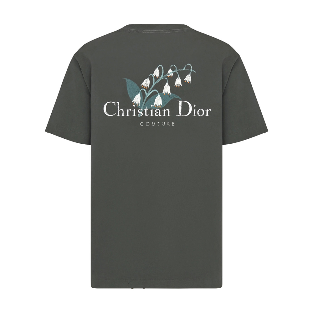 Dior lily of the valley slogan print T-shirt