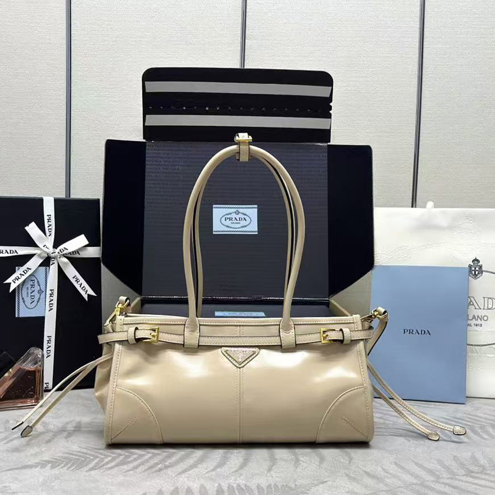 Prada Bonnie medium leather handbag 1BA426 32*15.5*12cm