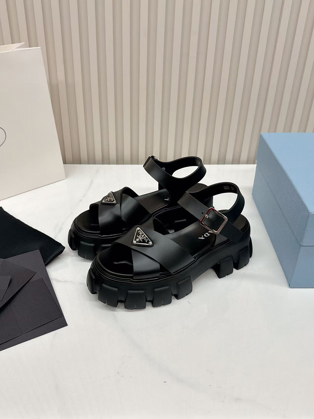 Prada Monolith rubber sandals