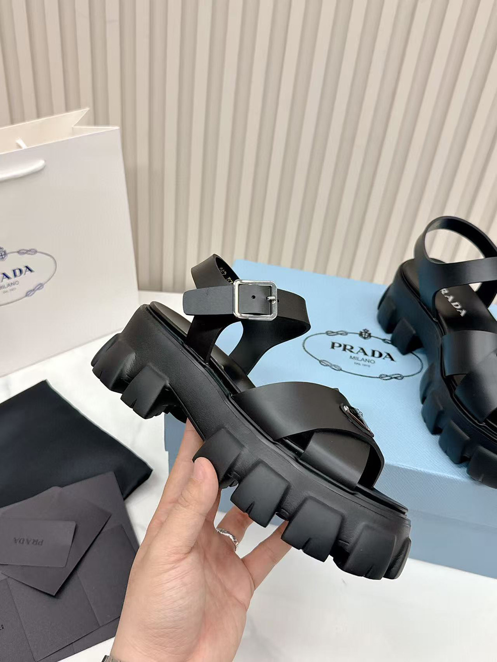 Prada Monolith rubber sandals