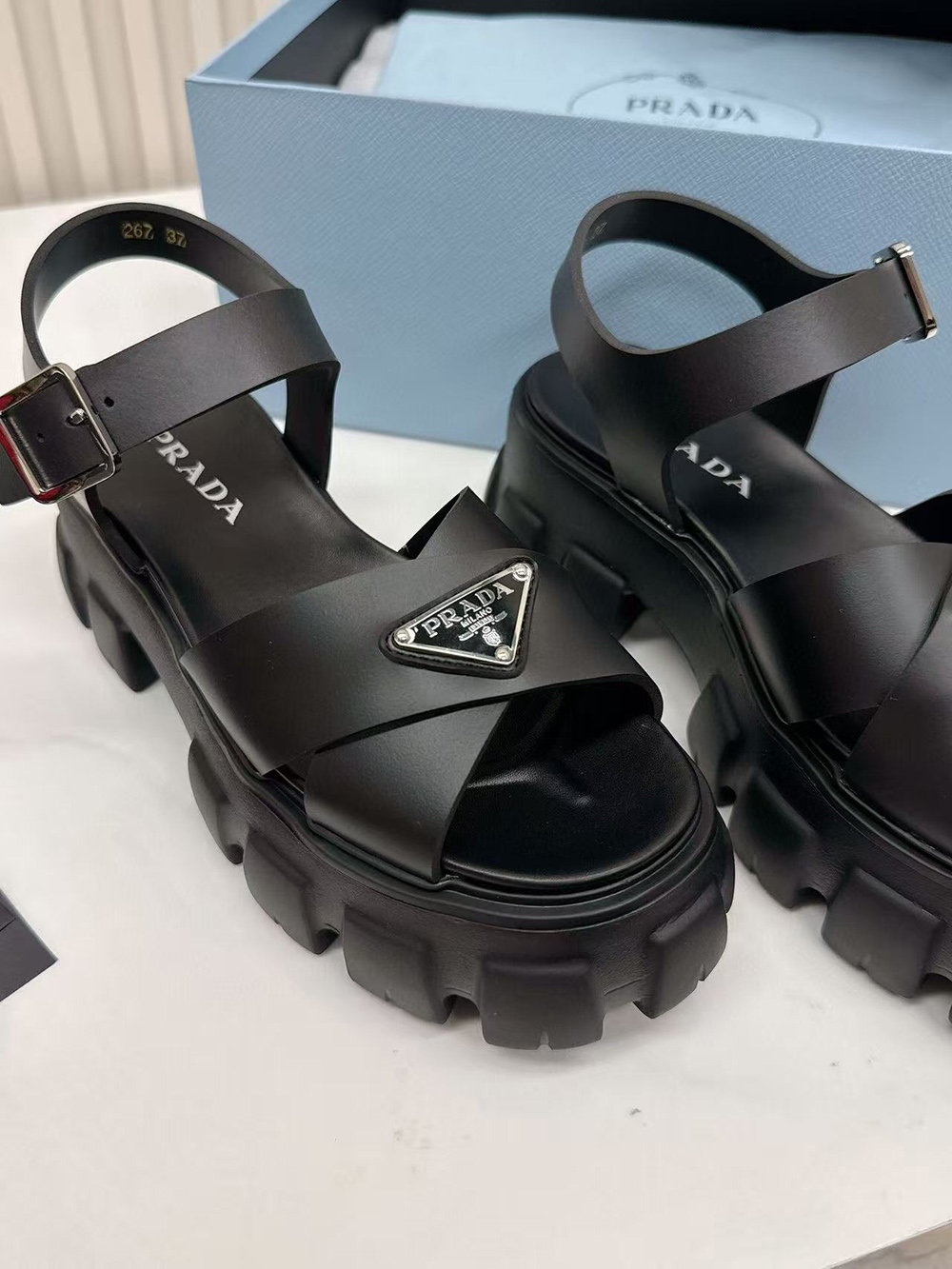 Prada Monolith rubber sandals