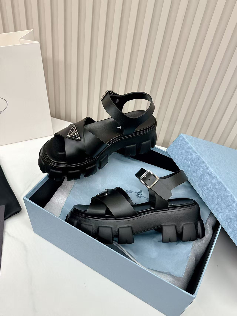 Prada Monolith rubber sandals