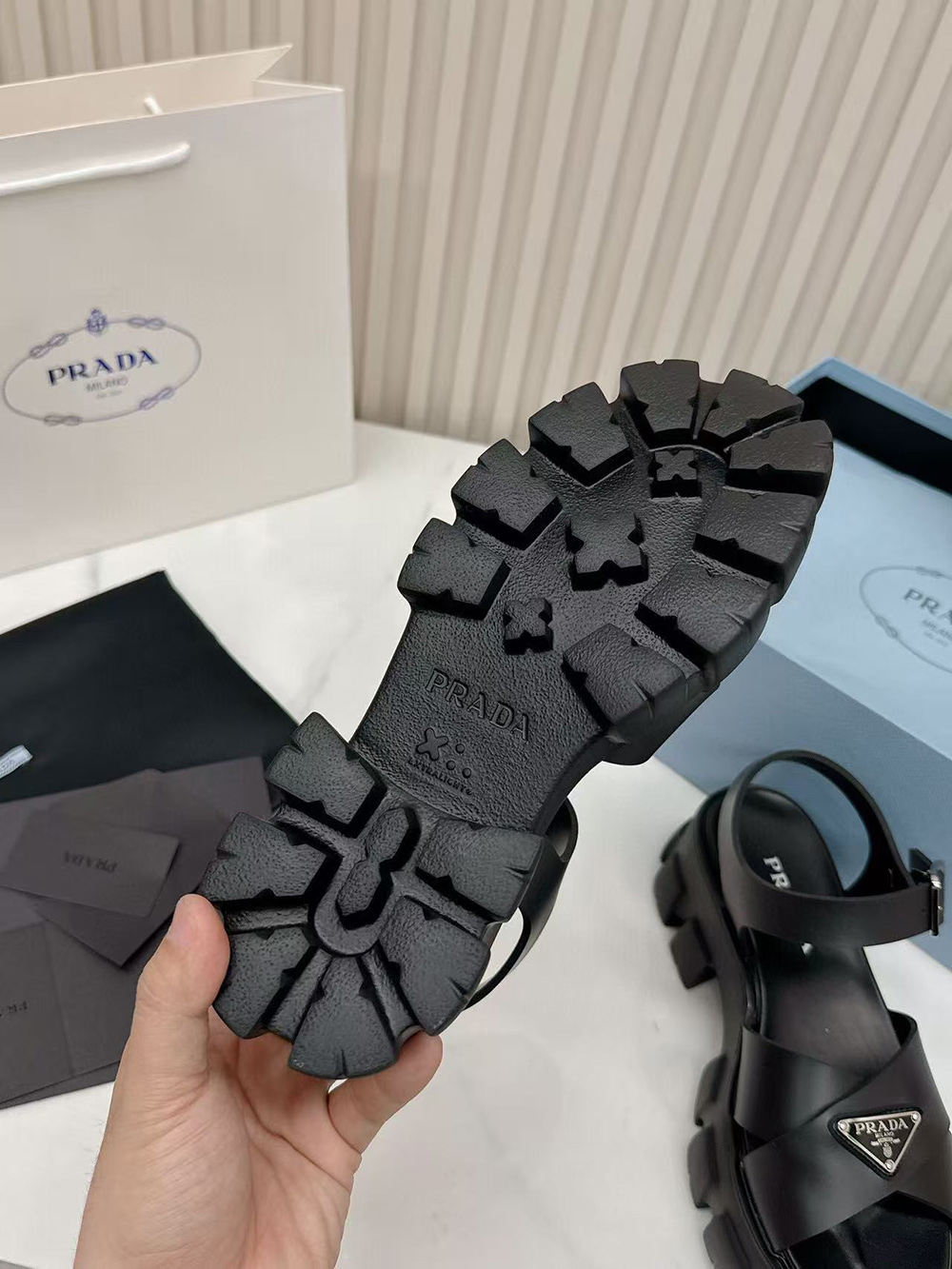 Prada Monolith rubber sandals