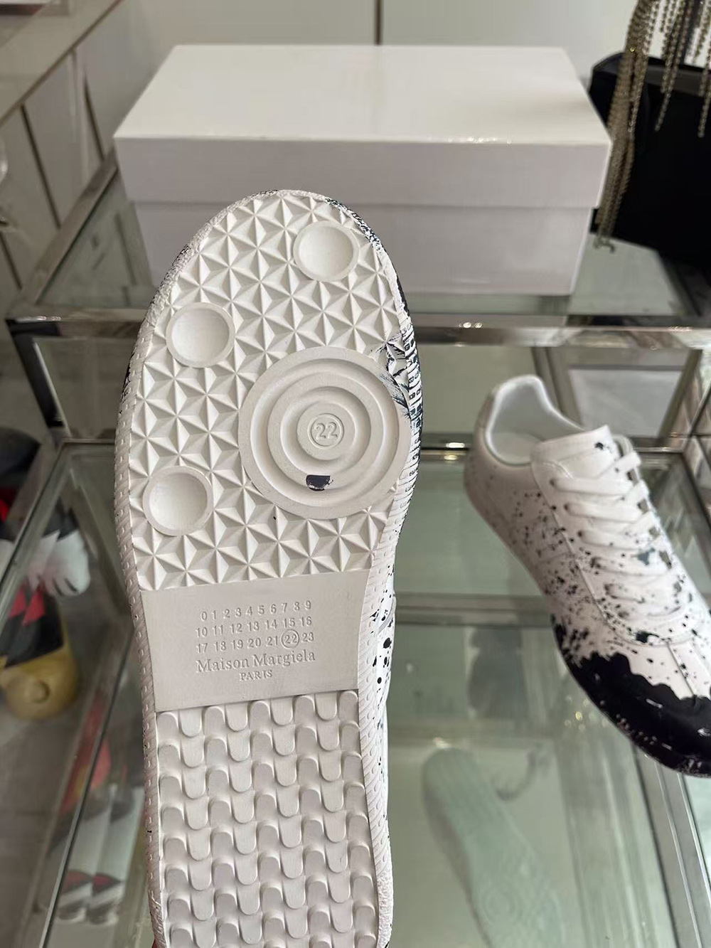 Maison Margiela Replica Low 'Paint Splatter - White Black'